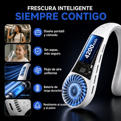 Ventilador de Cuello sin Aspas – Manos Libres, Silencioso y Recargable